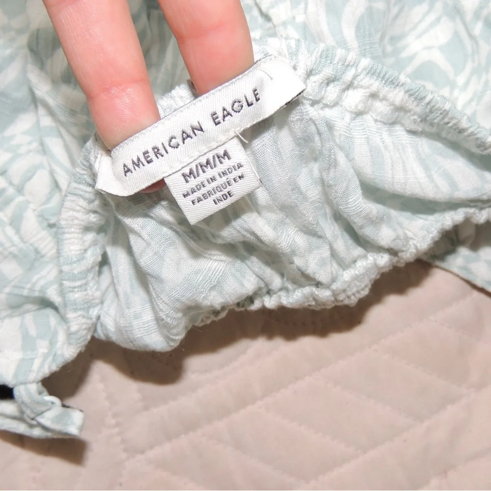American Eagle Outfitters Blue and White Tie Front Camisole - Picture 5 of 5
